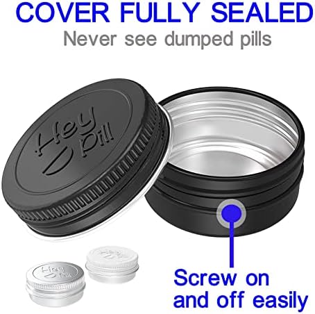 Extra Small Pill Box for Purse (3 Pack), ADHYRO Aluminum Mini Pill Case, Daily Portable Lightproof Pill Organizer to Hold Vitamins, Fish Oils, Supplements (Black Silver White)