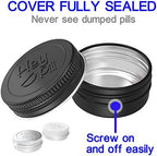 Extra Small Pill Box for Purse (3 Pack), ADHYRO Aluminum Mini Pill Case, Daily Portable Lightproof Pill Organizer to Hold Vitamins, Fish Oils, Supplements (Black Silver White)