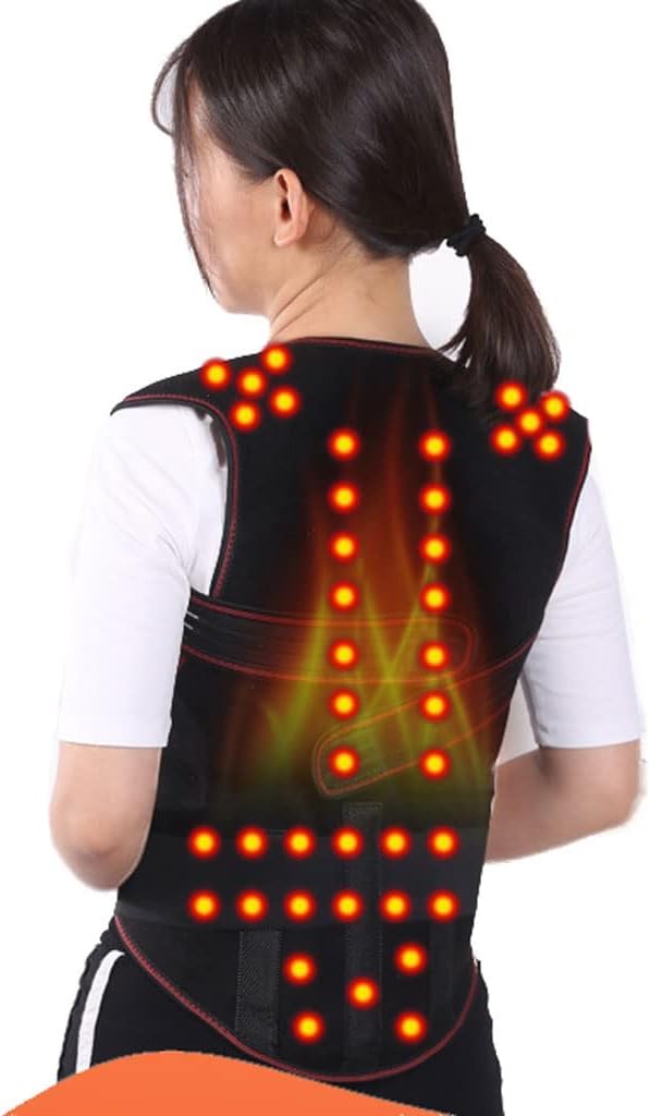 Self-Heating Lumbar Support Vest and Back Brace for Pain Relief, Sciatica, Scoliosis, and Herniated Discs - Adjustable Support Straps