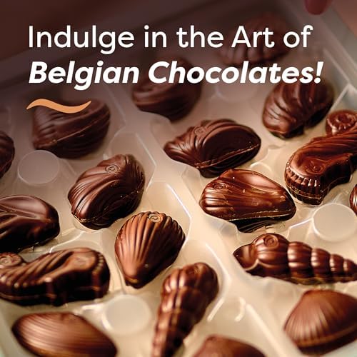 Easter Dark Chocolate Candy Seashells Gift Box by GuyLian, 7.94 oz, 20 pc (Pack of 2) Belgian Dark Praliné 72% Cocoa, Easter Basket Stuffers for Adults, Gifts for Kids