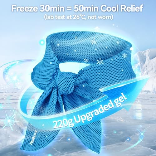 New Upgraded Cooling Neck Wraps, Neck Coolers for Hot Weather, Leak-Proof Solid Cooling Gel, 360° Full-Wrap, Cool Relief - Head, Neck, Wrists...
