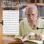 5X Magnifying Glass with Clip for Reading, 10x6 inch Large Full Page Magnifier with Clamp Adjustable Flexible Gooseneck, Clip on Magnifying Glass for Daily Hobbies, Painting, Crafts, Embroidery