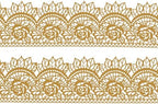 Large Pre-Made Ready to Use Edible Cake Lace Rose Scallop Golden 14-inch 5-Piece Set
