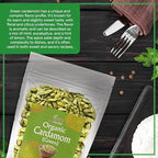 Jiva Organic Green Cardamom Pods Whole - Non-GMO, Premium Quality, Jumbo Size - 7 Ounce Bag