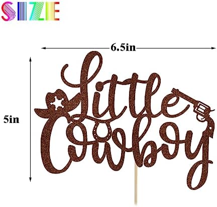 A Little Cowboy Cake Topper，Wild West Cowboy Western Party Cake Toppers for Boys, Western Baby Shower Party Decorations (A Little Cowboy)