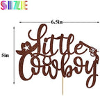A Little Cowboy Cake Topper，Wild West Cowboy Western Party Cake Toppers for Boys, Western Baby Shower Party Decorations (A Little Cowboy)