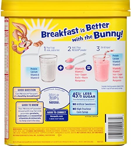 Nesquik Milk Shake Powder, Strawberry, 16 Ounce
