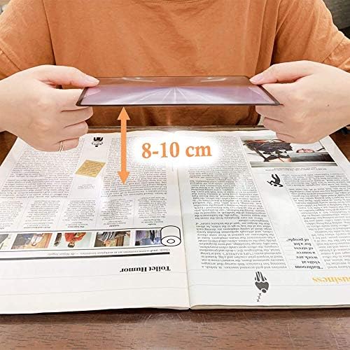 MAGDEPO Page Magnifying Sheet 3X Lightweight Flat Optical Plastic Fresnel Lens with Handy Card Size Magnifier Lenses for Seniors Reading Small Prints, Maps, Books, Bible, Magazines, etc.