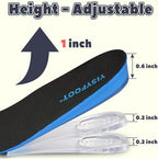 Adjustable Height Increase Insoles for Men, Heel Lifts Inserts with Shock Absorption & Comfort Cushioning, Hidden & Portable Shoe Insoles (Blue, Lager)