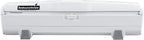 Restaurantware-RW Base Food Wrap Dispenser with Cutter, 1 Refillable Cling Wrap Dispenser - Fits 12” to 18” x 1000’ Rolls, Press Down and Cut, White Plastic Aluminum Foil, Sharp Blade