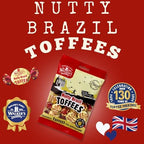 Walkers Nonsuch Nutty Brazil Toffees Bag 5.29 Oz (Pack of 3) – British Candy with Brazil Nuts, Individually Wrapped Butter Toffee Candy, English Toffee Sweets & Gourmet Food Gifts from UK