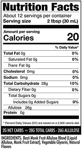 Wholesome Yum Zero Sugar Maple Syrup (Keto Maple Syrup) With Monk Fruit & Allulose - Natural Sugar Free Pancake Syrup - Non GMO, Low Carb, Gluten Free, Vegan, No Aftertaste (12 fl oz)