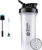 BlenderBottle 2-in-1 Shaker Bottle and Straw Cleaning Brush, 1 Pack,Gray & Classic V2 Shaker Bottle Perfect for Protein Shakes and Pre Workout, 28-Ounce