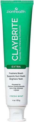 Zion Health Claybrite Extra Strength Toothpaste, 3.2 Ounce