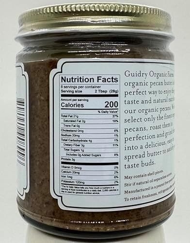 USDA Certified Organic Pecan Butter, Handmade, Small batches, Keto Friendly, Gluten Free, All Natural, made of Organic Pecans, and Sea Salt, no other additives! NO SUGAR ADDED