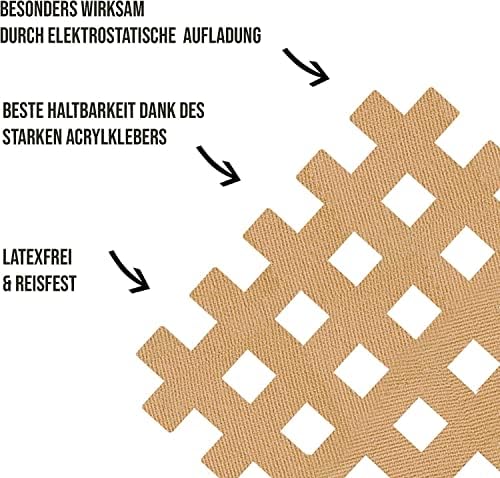 Tmax Waterproof Spiral Cross Kinesiology Tape to Acupuncture Point,1 Box of 20 Sheets (C Type-Beige,40 Stickers)