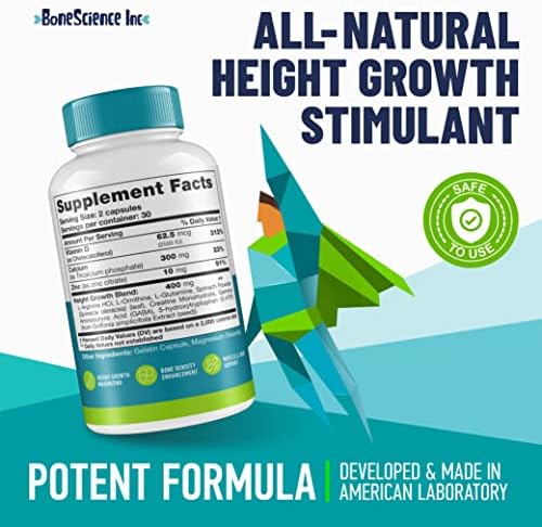 (Pack of 2) Height Growth Maximizer - Made in USA - Natural Height Increase Booster & Bone Growth Pills - Grow Taller Supplement for Adults, Teens & Kids - Vitamins for Boys & Girls to Get Taller