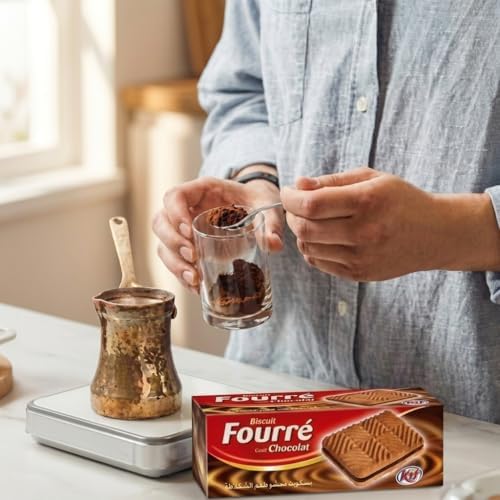 Tunisian Biscuits Snacks variety pack for adults and kids – iconic Chocolate Filled Cookies, Tea Biscuits & Butter Cookies – Mediterranean Breakfast Snack – Gourmet Cookies Gift Box (4 x Fourré 130g)