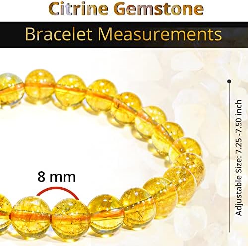 Healing Crystal Bracelet for Women and Men – 8mm Round Beaded Bracelet for Men and Women – Unisex Stretchy Gemstone Bracelet for Healing and Protection