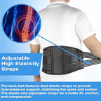 Back Brace for Lower Back Pain Relief, Lumbar Support Belt for Men&Women for Work, Breathable Back Support Belt with 6 Flexible Spring, 2 Elastic Bands For Sciatica, Herniated Disc, Scoliosis (Large)