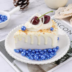 Blue Sprinkles, 7.8oz Edible Pearl Sprinkles for Cake Decorating, Sugar Candy Pearls for Baking, Cookie Decorations & Cupcake Topper, Wedding Party Christmas Supplies (Navy Blue)