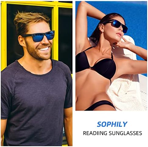 Full Reader Sunglasses Women Men, Womens Mens Reading Sun Glasses Mirroed Pink Blue Lenses Outdoor Not Bifocal Mirrored Blue, 2.5