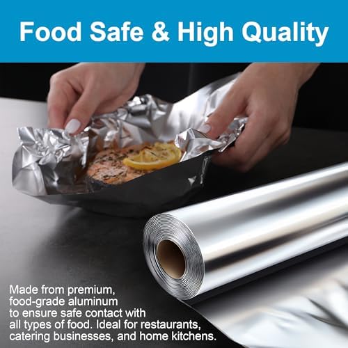 PAMI Aluminum Foil Roll, Extra Long Standard Aluminum Foil for Food Storage, Cooking, Baking & Grilling, Durable Food Grade Foil for Home & Commercial Use (18'' x 500 Ft)