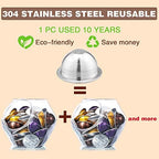 CAPMESSO Stainless Steel Reusable Coffee Capsule: Metal Refillable Coffee Pod Brewing Espresso - Compatible with Nespresso Vertuoline GCA1/ENV135/ENV150/BNV420 (2.4OZ-Double Espresso Cup(Small)