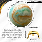 Amazing Gemstone Caribbean Calcite Crystal Ball with Stand - 1.5" Inches Crystal Sphere Meditation Balls for Witchcraft and Decorative Balls