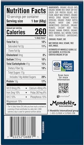 CLIF BAR - Energy Protein Bars - Peanut Butter Banana with Dark Chocolate - Made with Organic Oats - Energy Bars - Non-GMO - (10 Pack)