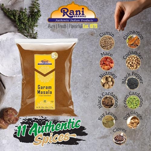Rani Garam Masala Indian 11-Spice Blend 80oz (5lbs) 2.27kg Bulk ~ All Natural, Salt-Free | Vegan | No Colors | Gluten Friendly | NON-GMO | Kosher | Indian Origin