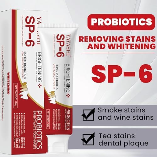 SP-6 Probiotic Whitening Toothpaste – Advanced Formula with 6 Probiotics for Brighter Teeth & Healthier Gums, Enamel-Friendly, Fresh Peppermint, Long-Lasting Clean