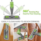 Spray Mop for Floor Cleaning - Wet Dry Hardwood Floor Mops with 3 Microfiber Washable Pads for Swiffer Powermop - Flat Mop with Sprayer for Tile Wood Laminate Vinyl Marble Kitchen