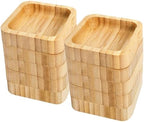 Jucoan 10 Pack Bamboo Soy Sauce Dipping Bowls,1.4 oz Square Small Dip Bowl Sauce Plate for Condiments, Appetizers, Side Dishes, Sushi Ketchup, Charcuterie Board, Unbreakable, Stackable, Lightweight