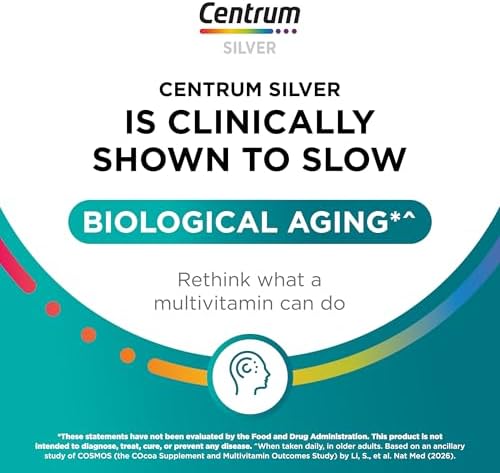 Centrum Minis Silver Multivitamin for Adults 50 Plus, Multimineral Supplement, Vitamin D3, B-Vitamins, Gluten Free, Non-GMO Ingredients, Supports Memory and Cognition in Older Adults - 320 Ct