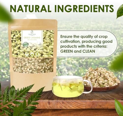 Nhat Anh Farm - Dried Jasmine Flowers - Pure Jasmine Buds 3.5oz(100g) Natural & Pure - Dried Jasmine Flowers Sugar/Caffeine/Gluten Free. Making Tea, Baking