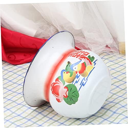 VANZACK Enamel Spittoon Portable Bedpan Urinal Pot for Adults and Children Vintage Style Durable Household Medical Aid