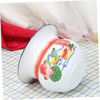 VANZACK Enamel Spittoon Portable Bedpan Urinal Pot for Adults and Children Vintage Style Durable Household Medical Aid
