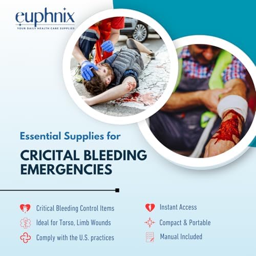 Bleeding Control Kit - Essential Supplies for Hemorrhage Emergencies | Quick Clot, Compact, Instant Access | Standard Pack 13 Pcs
