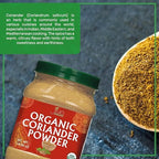 Jiva Organic Coriander Powder 1 Pound Large Jar (16oz) - Pure, Non-GMO, Lab Tested, 100% Raw Ground Coriander from India