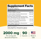 VAHDAM, Turmeric Curcumin Supplement 2000mg (500mg Curcuminoids) with Boswellia & Piperine for Fast Absorption | Supports Joint Health and Mobility | 90 Capsules