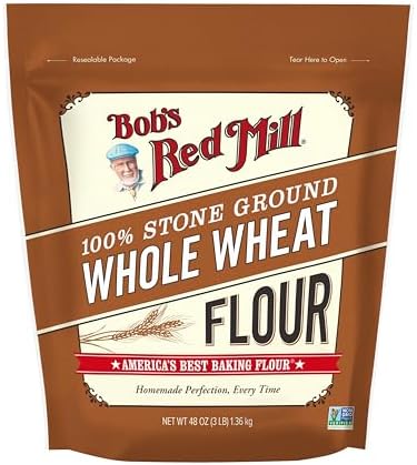 Bob's Red Mill Whole Wheat Flour, 3 Pound (Pack of 4) - Whole Grain, Non-GMO, Vegan