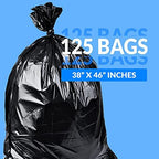 Reli. SuperValue 40-45 Gallon Trash Bags | 125 Count | Made in USA | Heavy Duty | Black Multi-Use Garbage Bags