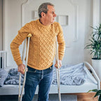 Magshion Aluminum Underarm Crutches for 5'10" - 6'6" Adults, Grip Height Adjustable by Push Button, Lightweight Walking Crutch with Non-Slip Rubber Feet, 1-Pair, Large