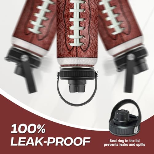 Football Water Bottle 32oz Stainless Steel Insulated Bottles for Men Boys Sports Lovers Fan Players Coach - Softball Gifts for Birthday Christmas
