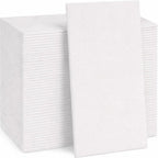 200 Pack Disposable Linen-Feel Guest Towels, Cloth-Like Hand Towels, Soft & Absorbent Airlaid Paper Napkins for Bathrooms, Kitchens, Events, 12” x 17”, White