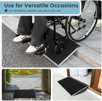 15.4" L x 32" W Threshold Ramp for Doorways, Portable, Anti-Slip Ramps for Wheelchairs for Home, 700 LBS Load Capacity, Aluminum Door Ramp and Curb Ramp for Scooters, Power Chairs, Walkers