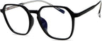 Oversized Fashion Reading Glasses Blue Light Blocking for Men Women, TR Spring Hinge Reader Anti Eyestrain (Color : Black, Size : 0.75+)