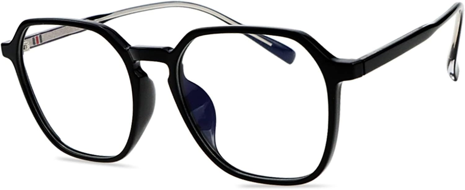 Oversized Fashion Reading Glasses Blue Light Blocking for Men Women, TR Spring Hinge Reader Anti Eyestrain (Color : Black, Size : 0.75+)