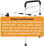 Vaunn Medical New Adjustable Bed Assist Rail Handle (Passed ASTM F3186–17 Safety Standard) and Hand Guard Grab Bar, Bedside Safety and Stability (Tool-Free Assembly)